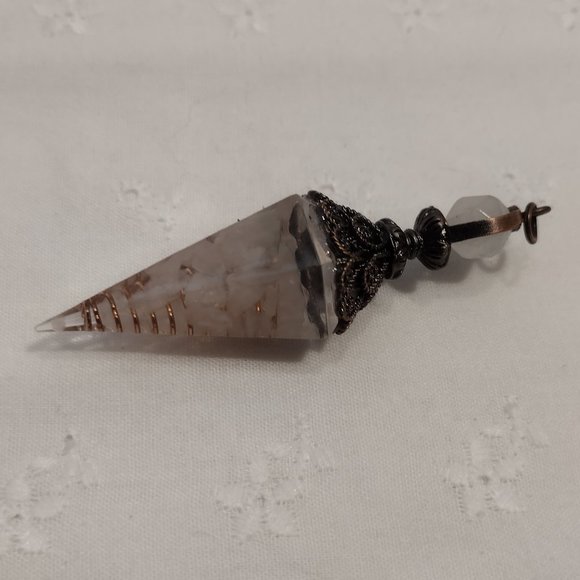 Rose Quartz Chip Crystal Pendulum - Picture 6 of 6